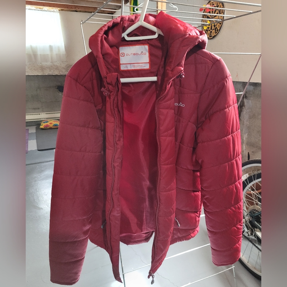 Outbound Red Puffer Jacket Women Like New !